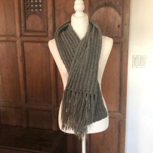 Long Warm Grey Knot Scarf